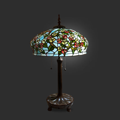 Tiffany Style Large Floral Slag Glass Lamp