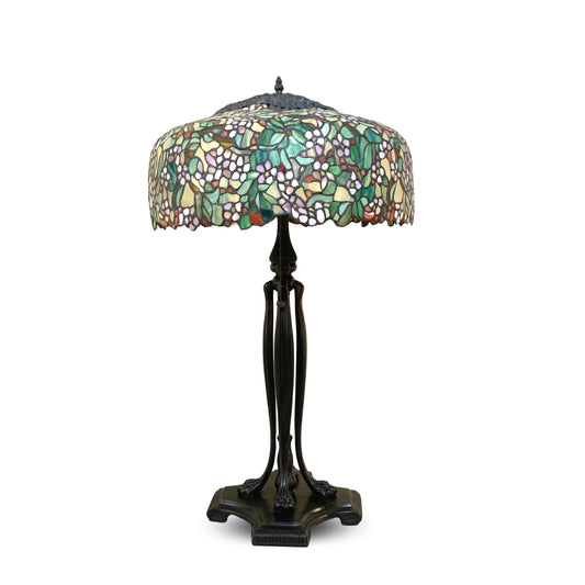 Tiffany Style Large Apple Blossom Slag Glass Lamp