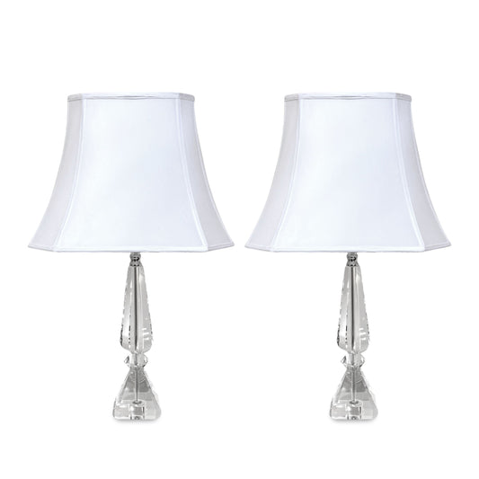 Stacked Lucite Oversize Table Lamps (2)