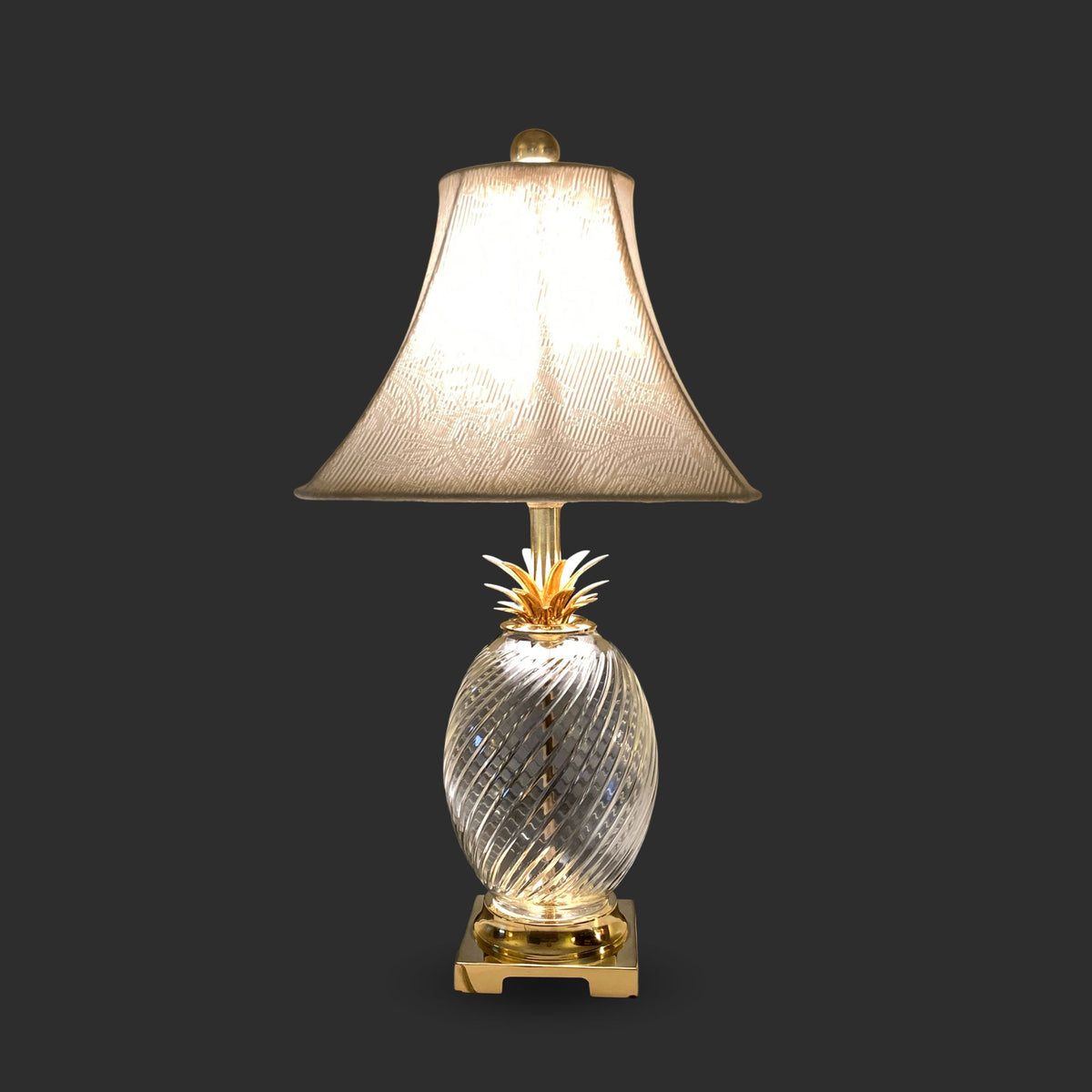 Crystal & Brass Pineapple Table Lamp