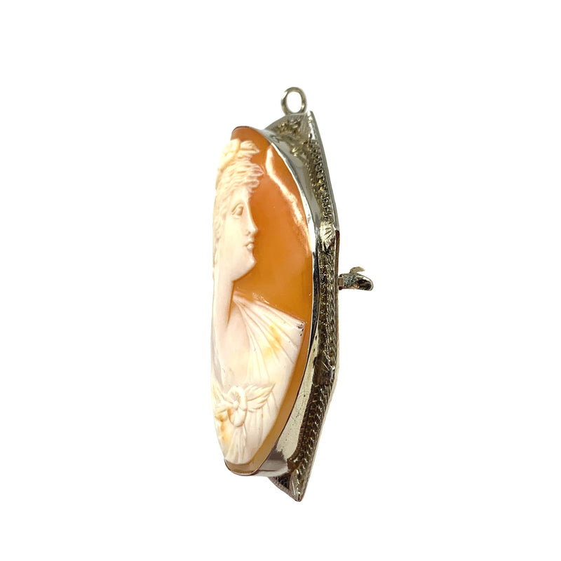 14K Gold Large Antique Cameo Pendant/Brooch