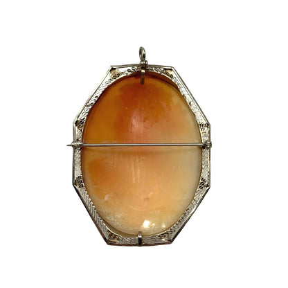 14K Gold Large Antique Cameo Pendant/Brooch