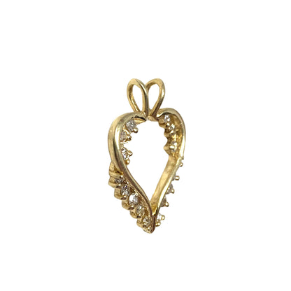 14K Gold 16 Diamond (0.42tcw) Heart Pendant