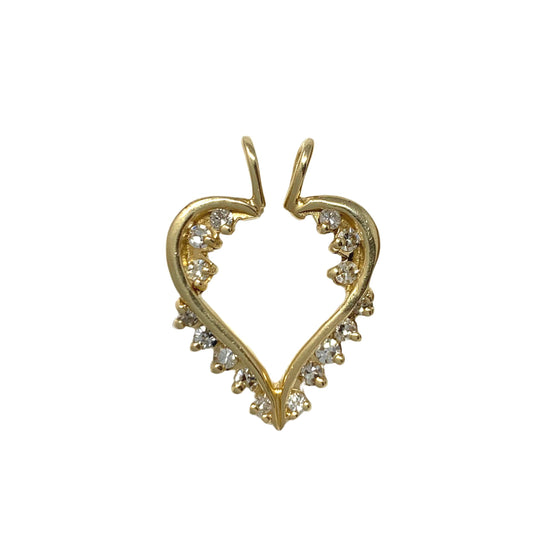14K Gold 16 Diamond (0.42tcw) Heart Pendant