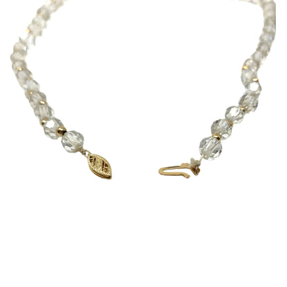 14K Gold Brilliant Crystal 22” Graduated Bead Necklace