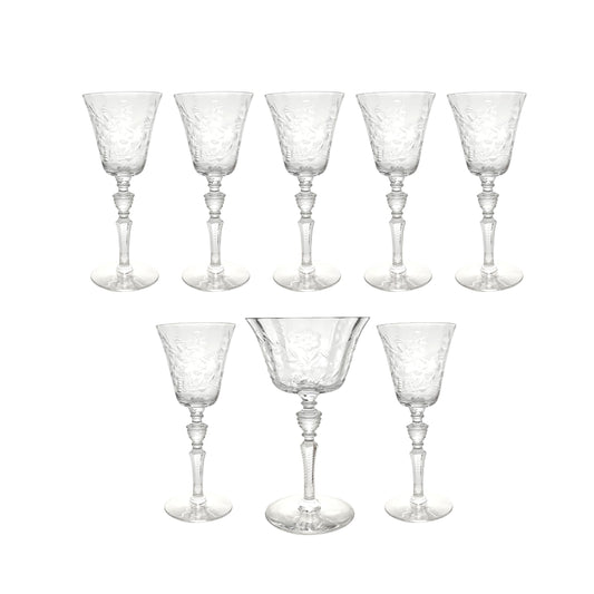 Libbey/ Rock Sharpe "Chatham" Set of (8) Crystal Glasses