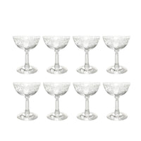 Fostoria Crystal "Bouquet" Champagne/Tall Sherbet Glasses (8)