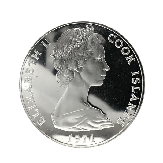 1974 Cook Islands $7.5 Silver Proof Hervey Discovery
