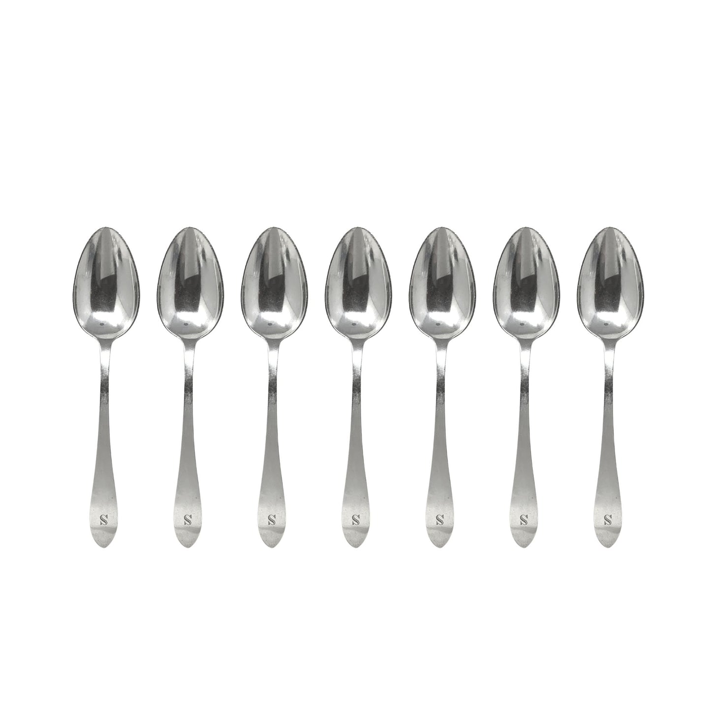 Tiffany Sterling “Faneuil” Monogrammed Tea Spoons (6)