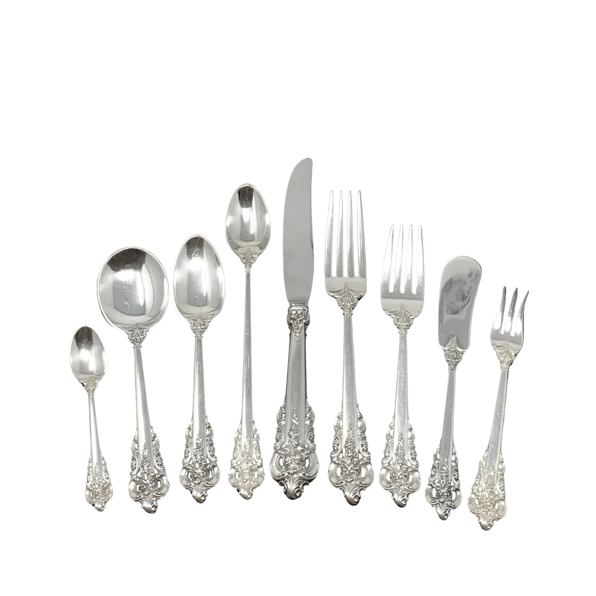 Wallace Grande Baroque Sterling 148pc Flatware Set