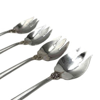 Wallace Grande Baroque Sterling Ice Cream Forks (4)