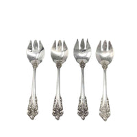 Wallace Grande Baroque Sterling Ice Cream Forks (4)