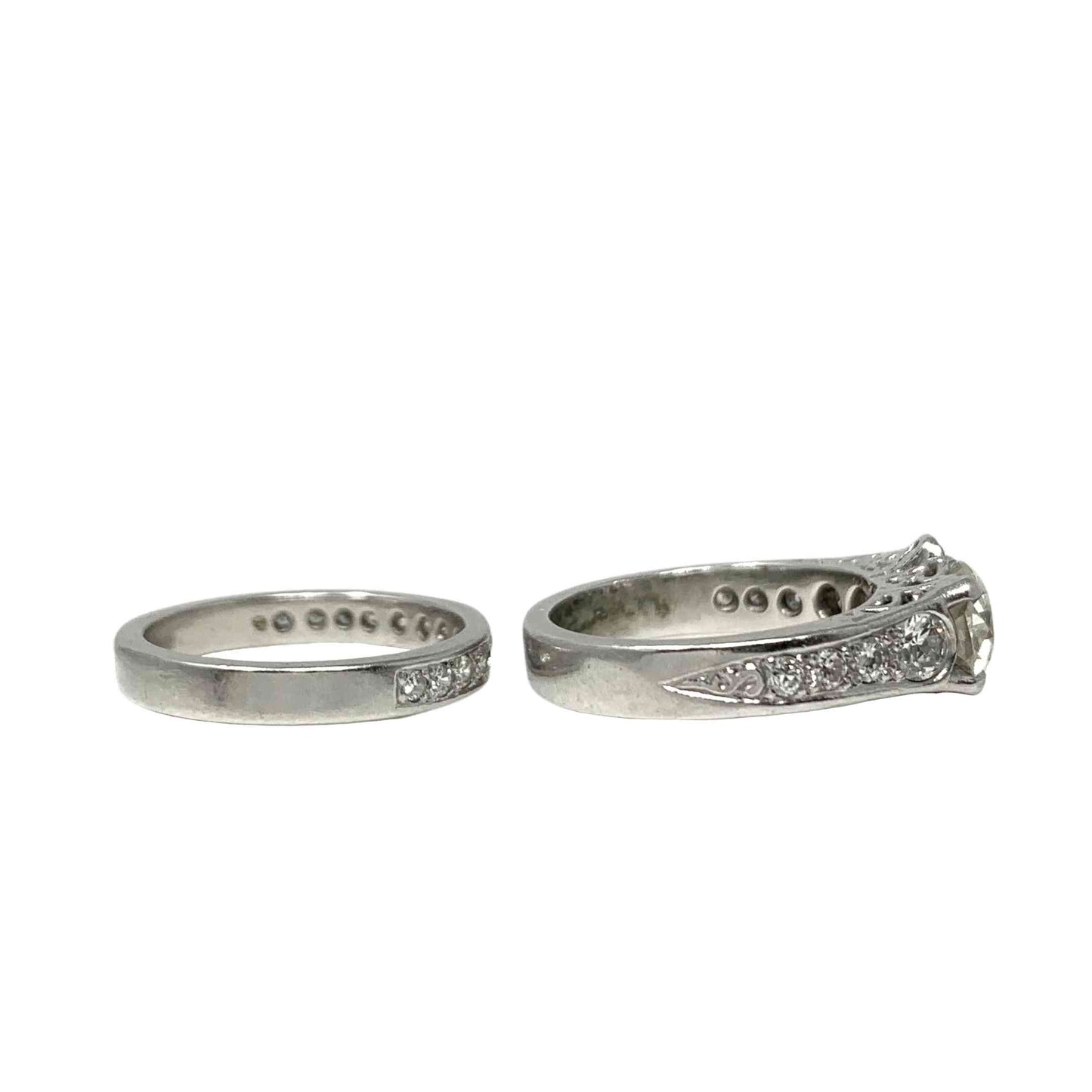 Platinum 3.0tcw Diamond Wedding Ring Set Sz-6