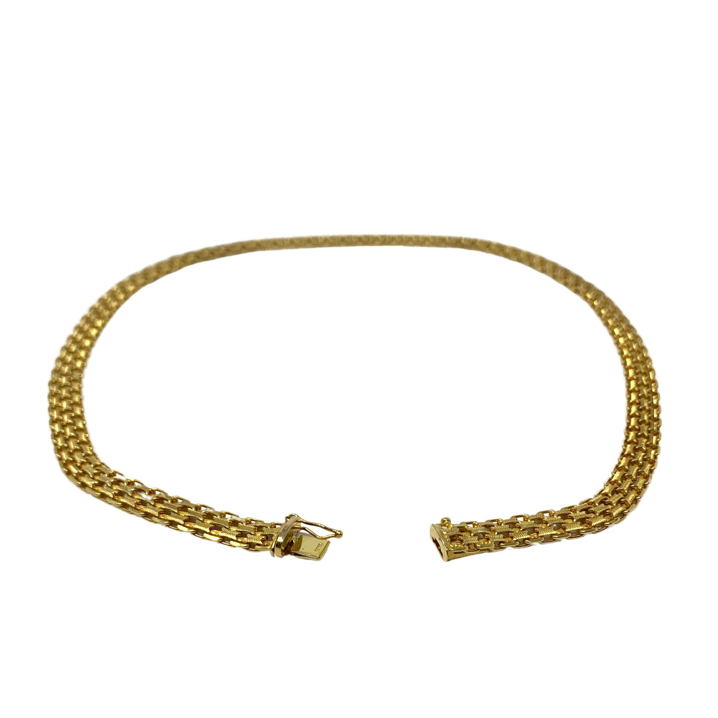 Laro Italian 14K Gold 7.4mm 16” Mesh Necklace