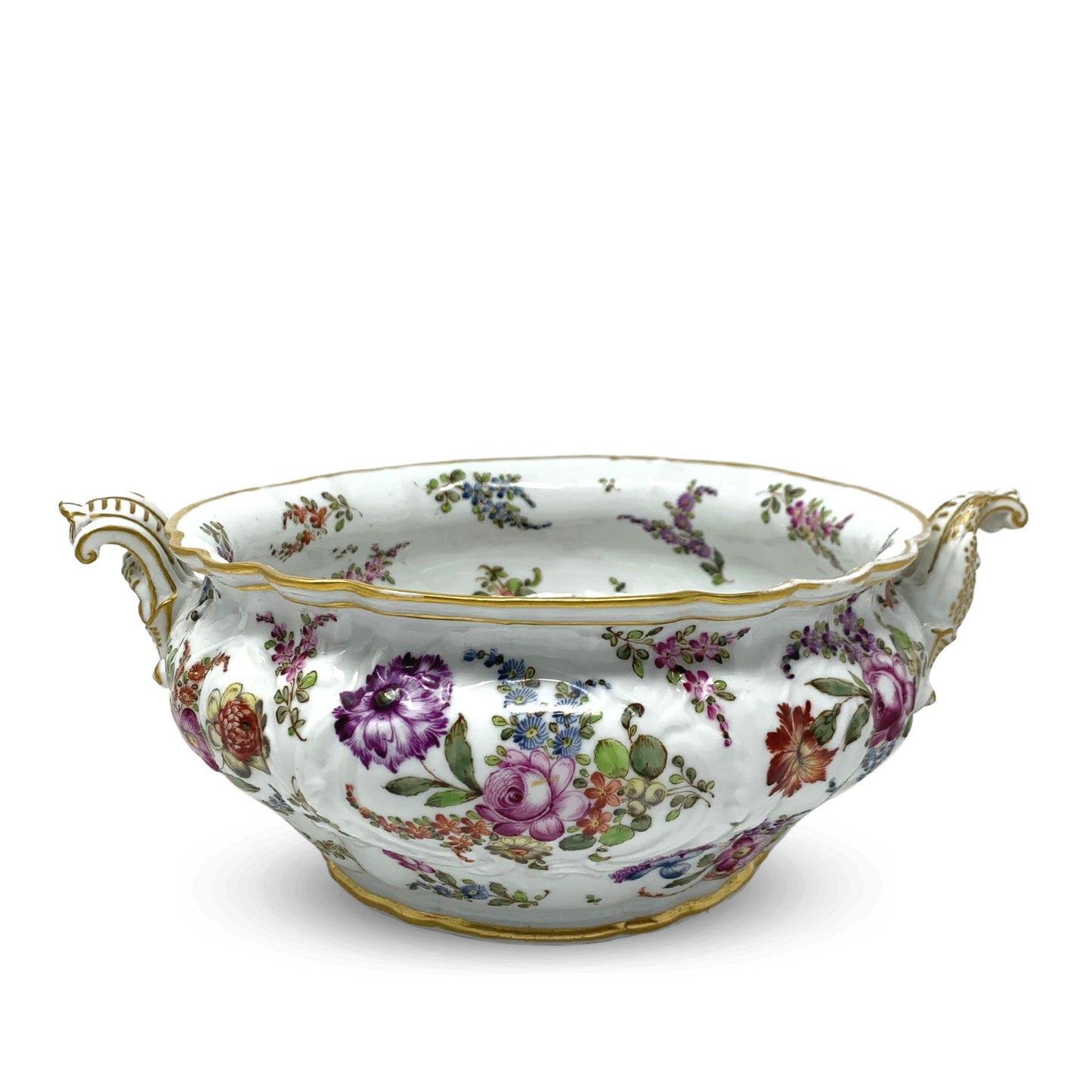 19th C. Meissen Floral & Gilt Console Bowl