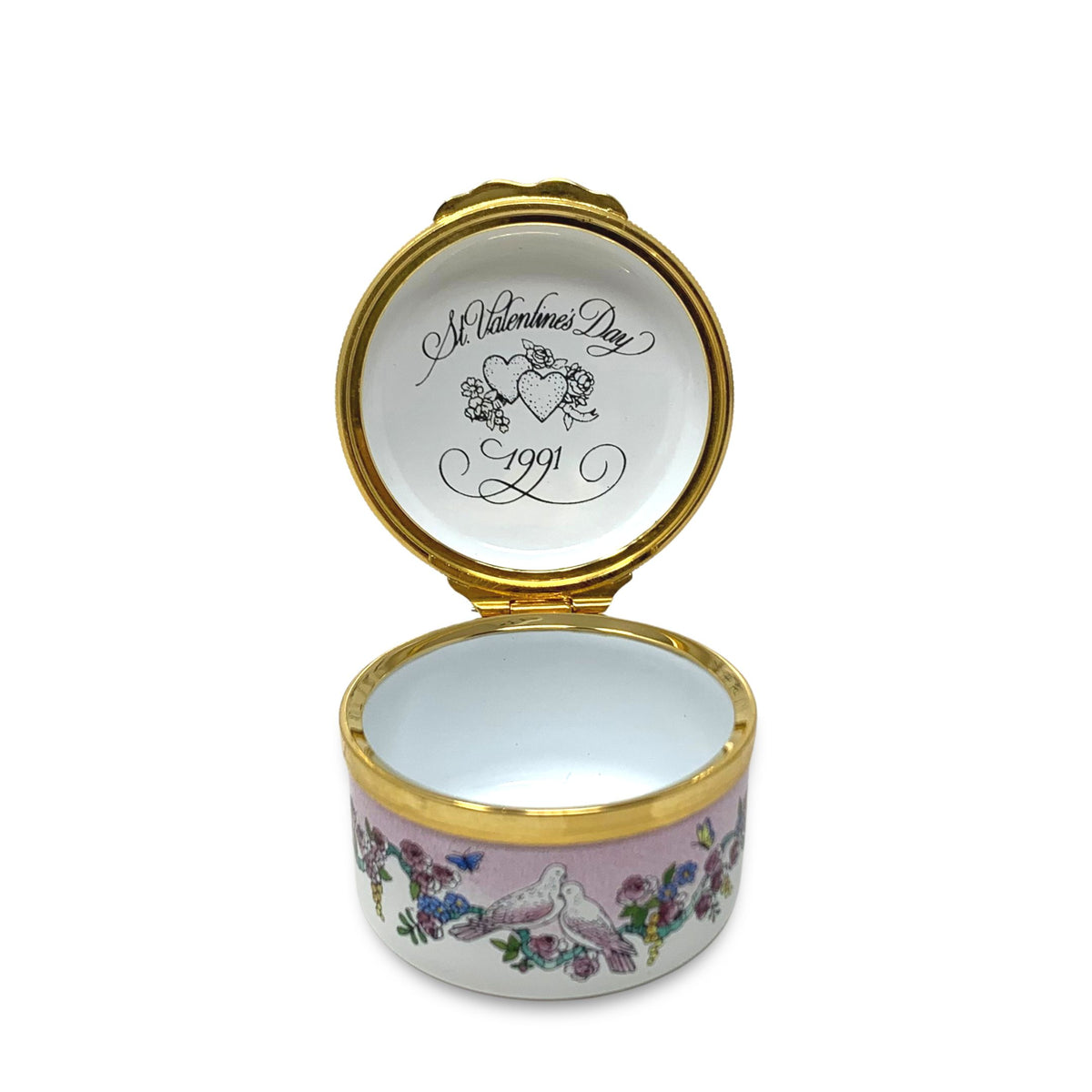 Halcyon Days "St. Valentine's Day 1991" Enameled Trinket Box