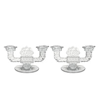 Fostoria "American" Flat Double Candlesticks (Pair)