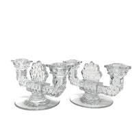 Fostoria "American" Flat Double Candlesticks (Pair)