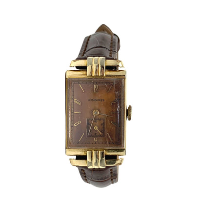 Longines 1940's Gold Filled Men's Tank Art Deco Wrist Watch