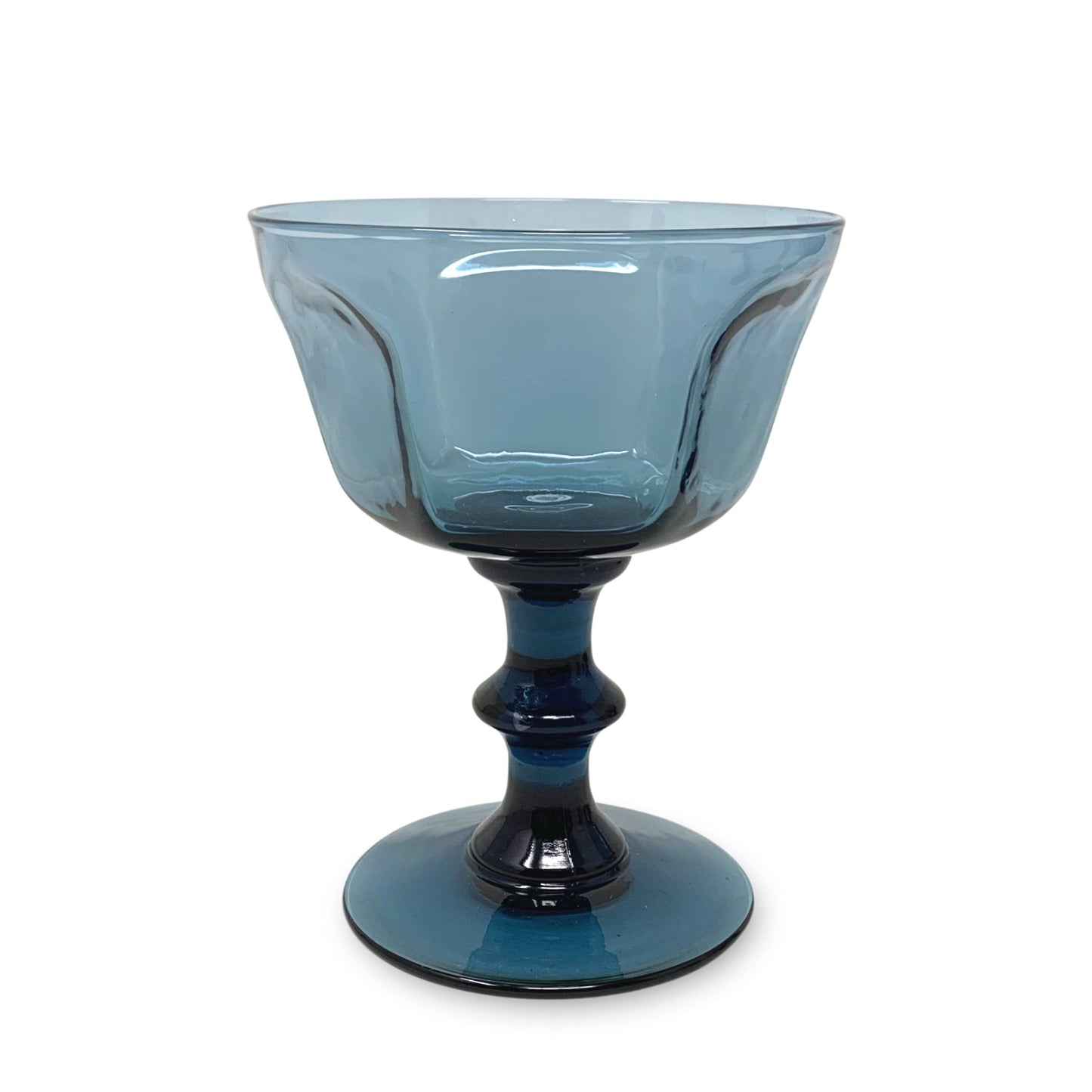 Lenox "Antique" Dark Blue Champagne/ Tall Sherbet Glasses (4)
