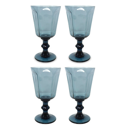 Lenox "Antique" Dark Blue Water Goblets (4)