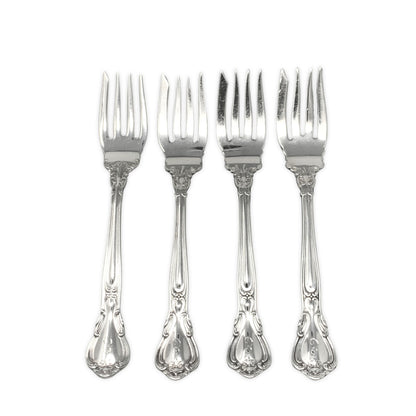 Gorham "Chantilly" Sterling "E" Monogrammed Small Salad/Fish Forks (4)