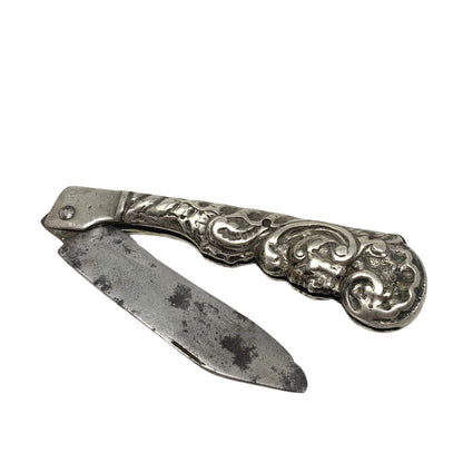 Antique Sterling Art Nouveau Monogrammed Folding Knife