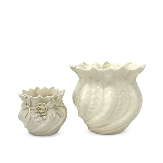 Belleek Small & Medium Neptune Vases (Pair)