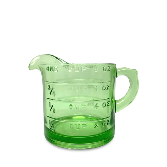 Green Vaseline Uranium Glass Measuring Cup