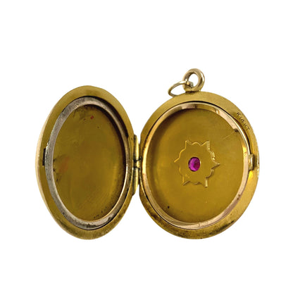 Antique 14K Gold “CK” Monogram Locket Pendant