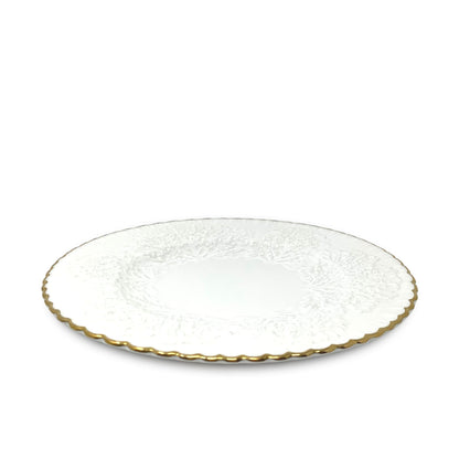 Spode "Savoy" White Dinner Plate With Gold Trim