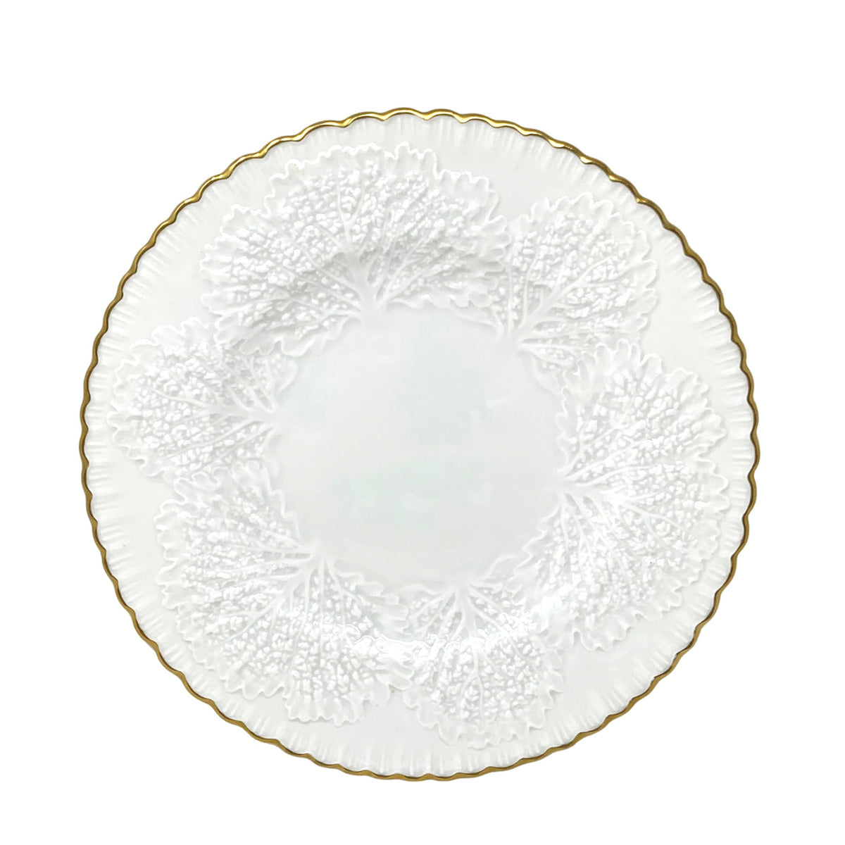 Spode "Savoy" White Dinner Plate With Gold Trim