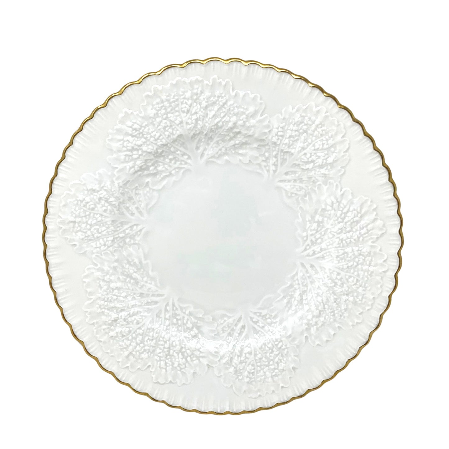 Spode "Savoy" White Dinner Plate With Gold Trim