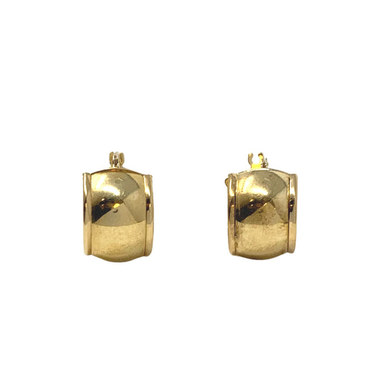 14K Gold 10mm x 15mm Hoop Earrings