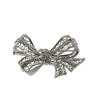 14K White Gold 60 Diamond Filigree Bow Brooch