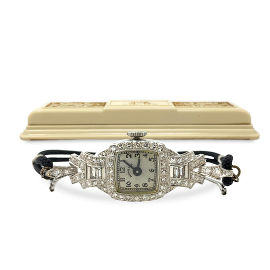 Hamilton Platinum & Diamond Ladies Quartz Watch