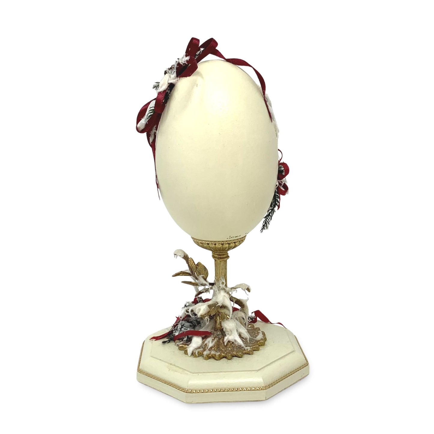 Winter Themed Diorama Goose Egg Under Dome