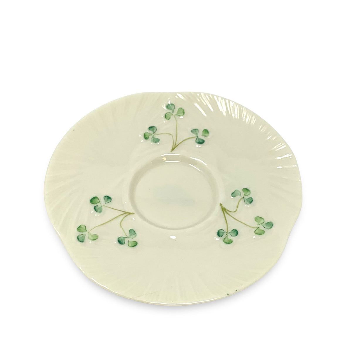 Belleek "Harp Shamrock" Cups & Saucers (7)