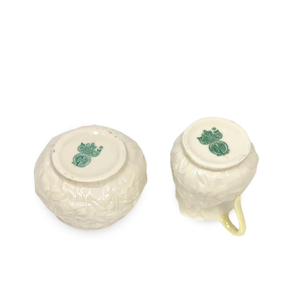 Belleek "Lotus" Cream & Sugar (5th Mark)