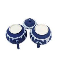 Wedgwood Dark Blue Jasperware Cream & Sugar