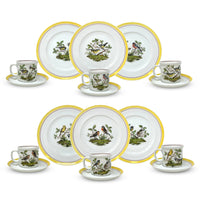 Royal Bayreuth "Wood Song" Demitasse Cup, Saucer & Salad Plate Set (18pcs)