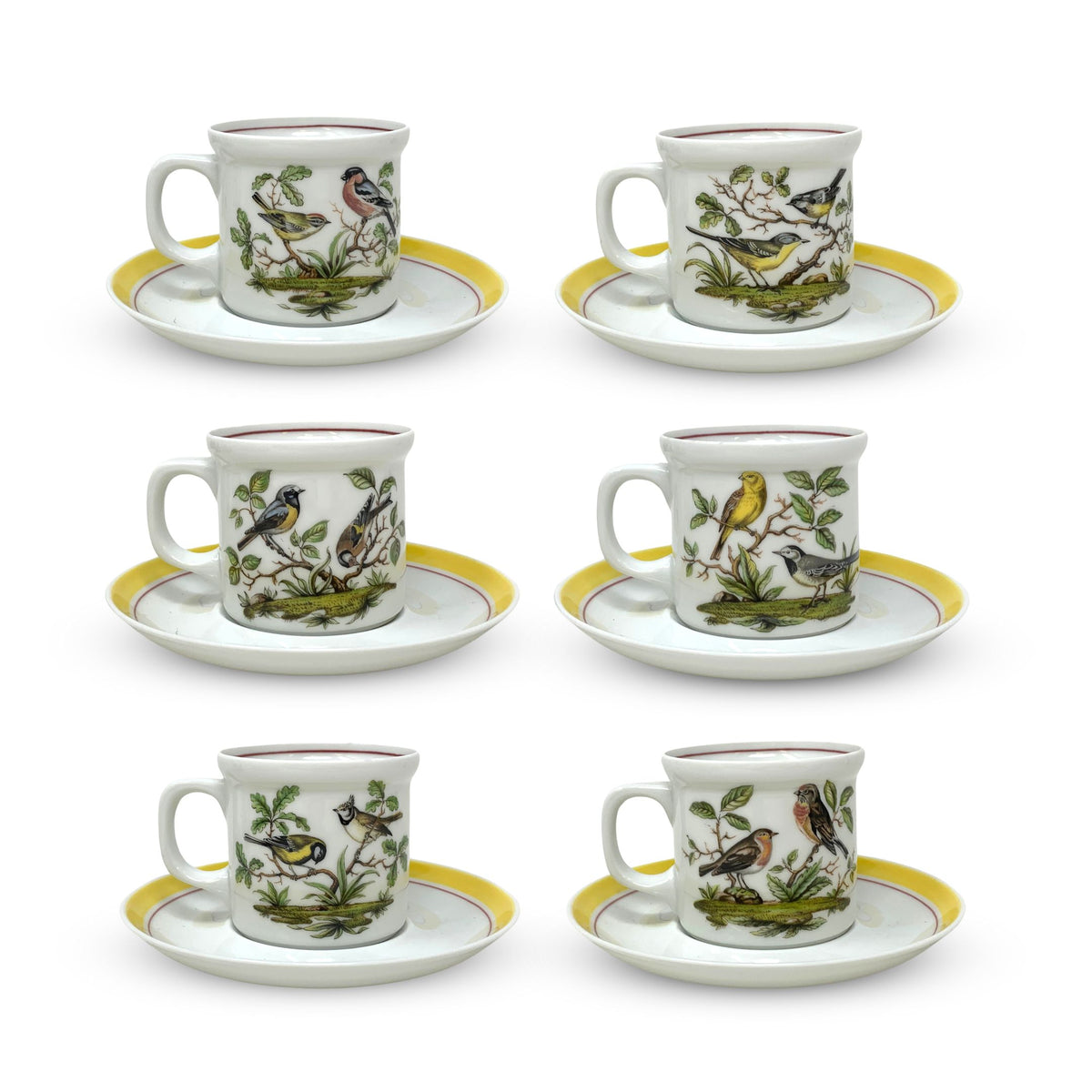 Royal Bayreuth "Wood Song" Demitasse Cup, Saucer & Salad Plate Set (18pcs)