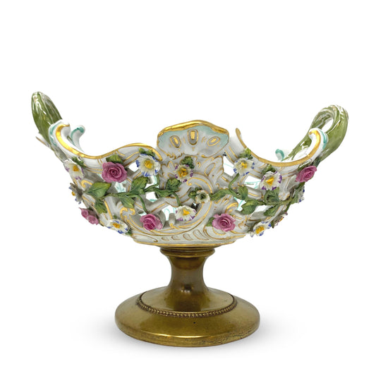 Antique Meissen Reticulated Compote