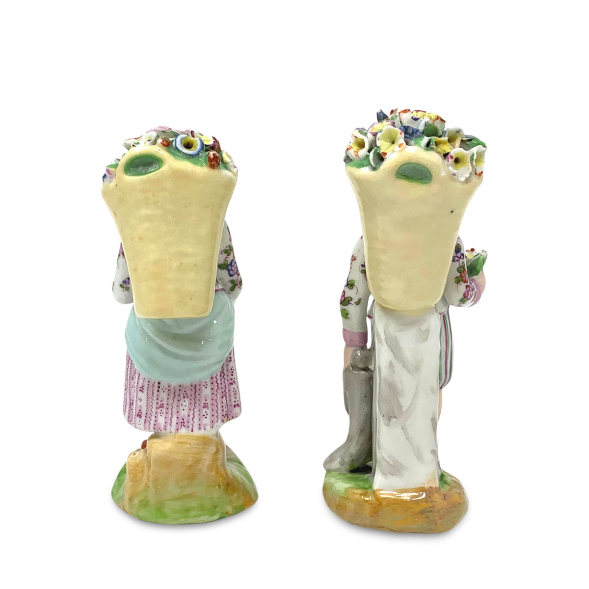 Pair of 18th Century Meissen Flower Seller Figurines