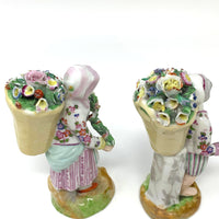 Pair of 18th Century Meissen Flower Seller Figurines