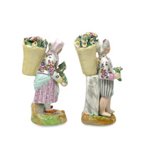 Pair of 18th Century Meissen Flower Seller Figurines