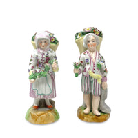 Pair of 18th Century Meissen Flower Seller Figurines