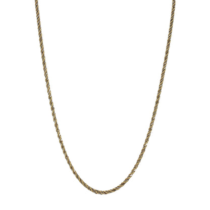 14K Gold Solid Rope Box Two Tone 26” Necklace (47.5g)