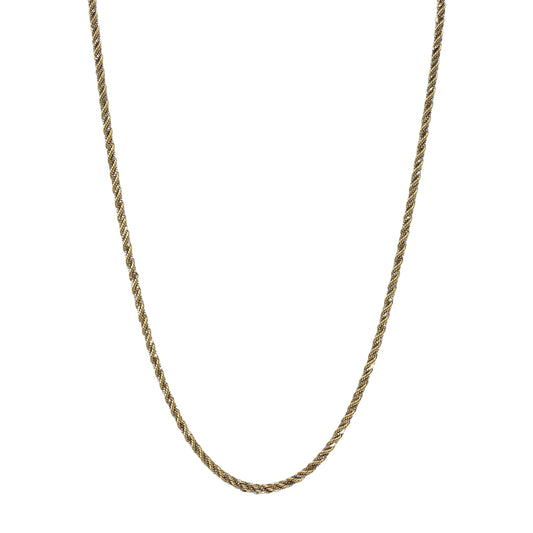 14K Gold Solid Rope Box Two Tone 26” Necklace (47.5g)