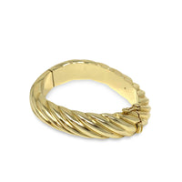 14K Gold 13.6mm Twisted Cable Cuff Bracelet (57.2g)